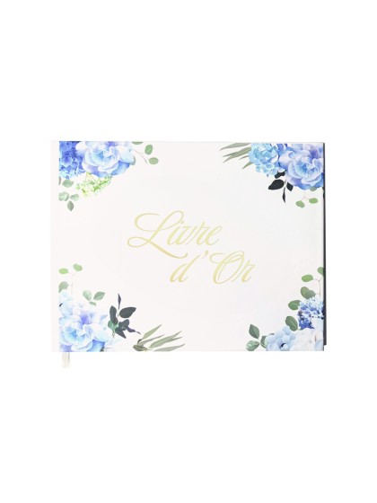 GUEST BOOK BLUE HYDRANGEA 96 PAGES 19.5CM X 24.5CM X 1CM