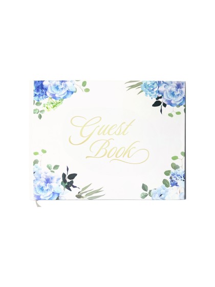 GUEST BOOK HORTENSIA BLEUS 96 PAGES 19.5CM X 24.5CM X 1CM