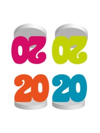 SET 4 MARQUE-PLACES 20ANS COL ASS  4CM