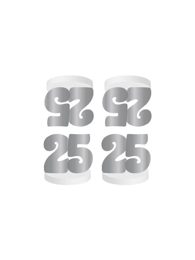 SET 4 TISCHKARTEN 25ANS SILBER 4CM