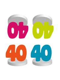 SET 4 TISCHKARTEN 40ANS COL SORT. 4CM