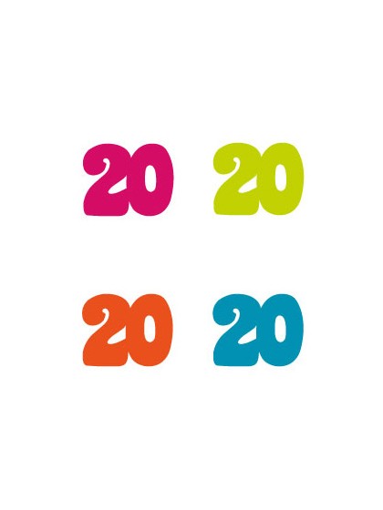SACHET 100 CONFETTI 20ANS A DISP COL ASS 3CM