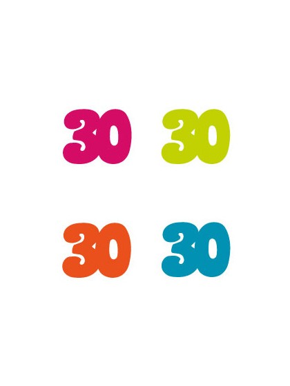 SACHET 100 CONFETTI 30ANS A DISP COL ASS 3CM