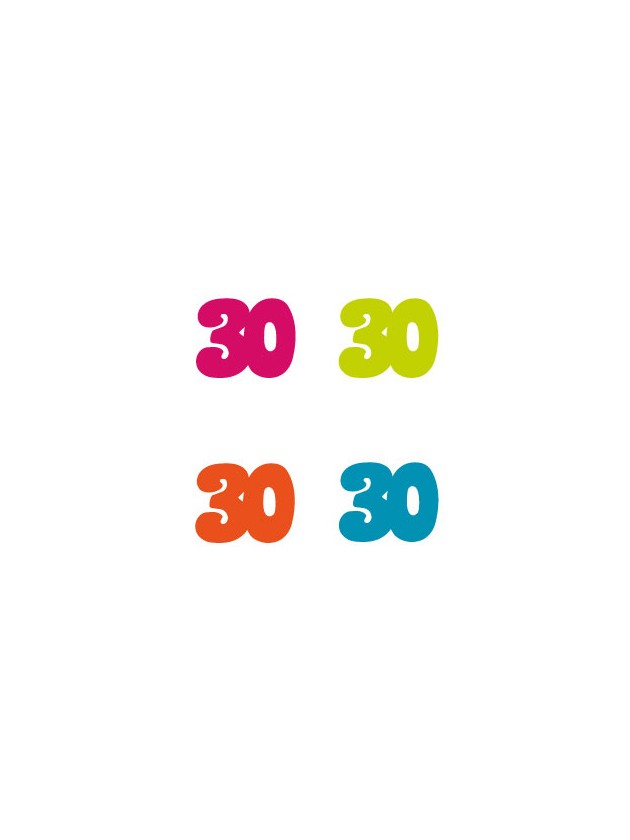 SACHET 100 CONFETTI 30ANS A DISP COL ASS 3CM