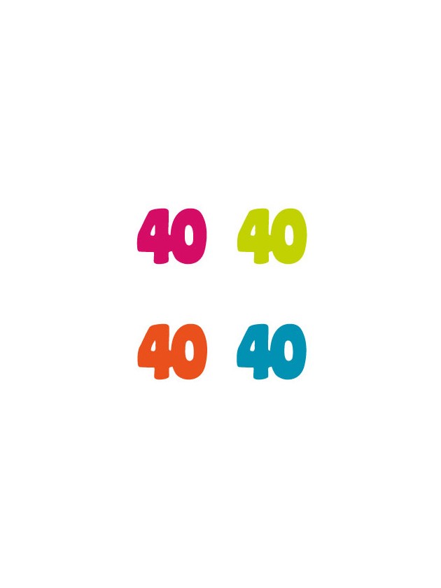 SACHET 100 CONFETTI 40ANS A DISP COL ASS 3CM