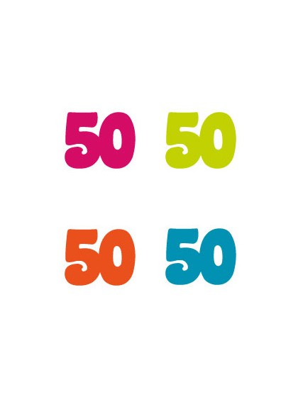 SACHET 100 CONFETTI 50ANS A DISP COL ASS 3CM