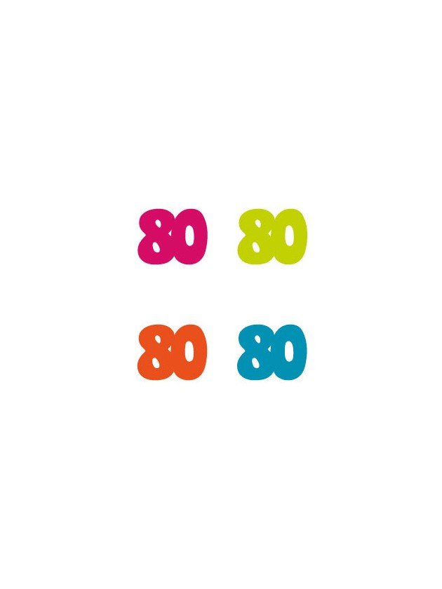 SACHET 100 CONFETTI 80ANS A DISP COL ASS 3CM