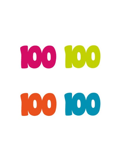 BEUTEL 100 KONFETTI 100ANS DISP COL SORT. 3CM