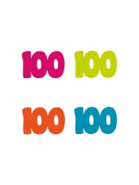 BEUTEL 100 KONFETTI 100ANS DISP COL SORT. 3CM
