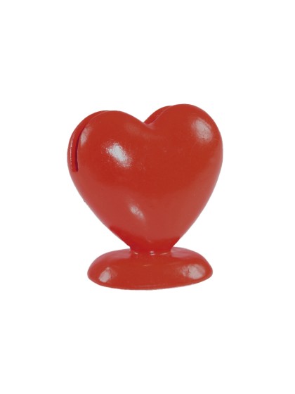 8 DANKKARTENHALTER HERZ KUNSTHARZ ROT 5CM 