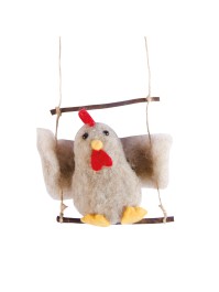 POULE SUR BALANCOIRE  10CM