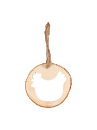 POULE BOIS CREUX A SUSP  10CM