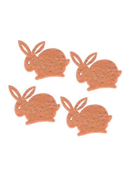 SACHET 12 LAPINS FEUTRINE BRUN 4CM