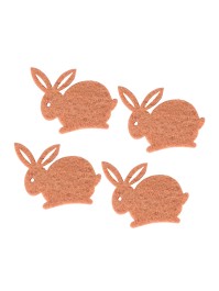 SACHET 12 LAPINS FEUTRINE BRUN 4CM