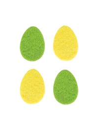 SACHET 12 OEUFS FEUTRINE 2 COL ASS 4CM