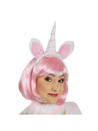 SERRE-TETE LICORNE ROSE ET BLANC 