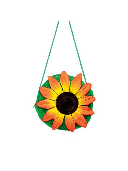 SAC EN PELUCHE VERT TOURNESOL 20CM X 9CM X 20CM