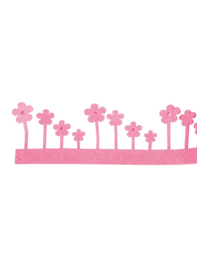 BANDE FEUTRE FLEUR ROSE 200CM X 7CM