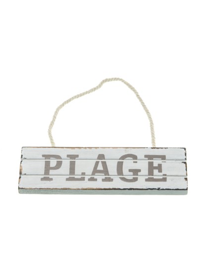 SCHILD HOLZ PLAGE SUSP WEISS TAUPE 15CM X 4.5CM