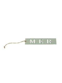 PLAQUETTE BOIS MER BLEU AVEC LIEN 3.5CM X 15CM