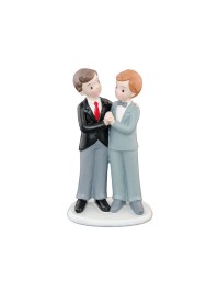COUPLE MARIES RESINE GAY GARCONS 1  10CM X 6.5CM X 17CM
