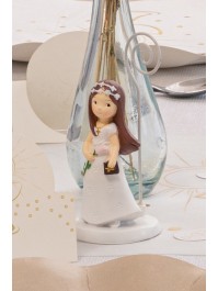 MARQUE-PLACE RESINE COMMUNION FILLE 5.5CM X 5.5CM X 10.5CM