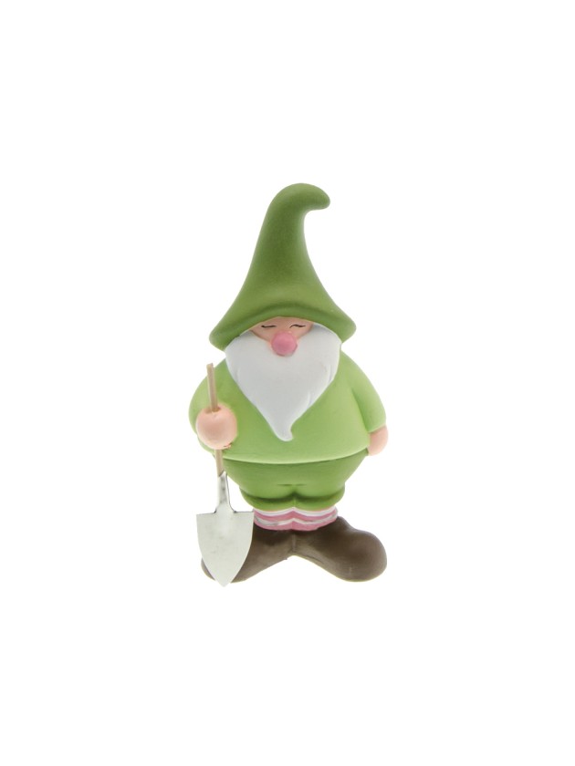 NAIN DE JARDIN CERAMIQUE VERT 11.5CM