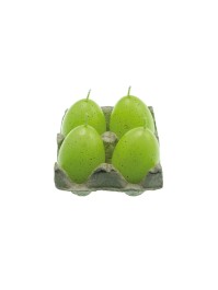 SET OF 4 GREEN EGG CANDLES 7CM 