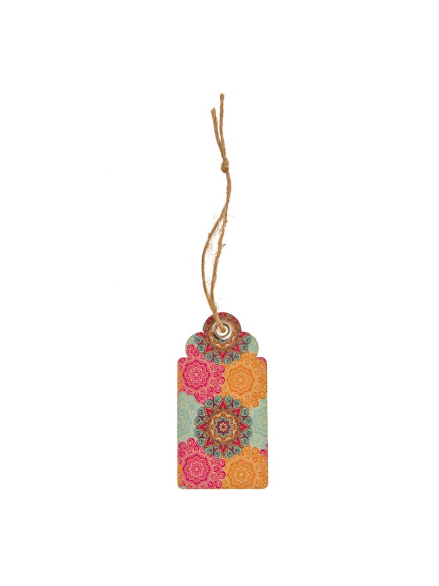 CARTE 15 ETIQUETTES THEME BOHEME AV OEILLET 6CM X 3CM