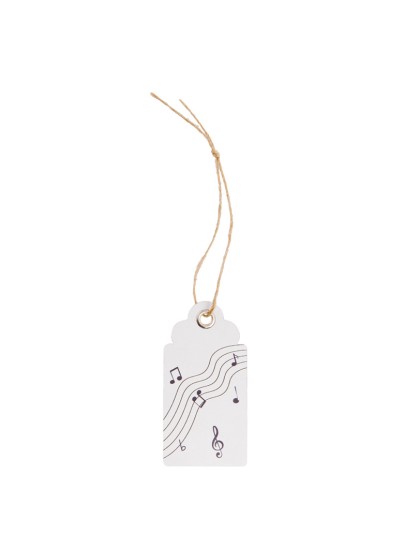 KARTE 15 ETIKETTEN THEME MUSIQUE MIT OEILLET 6CM X 3CM