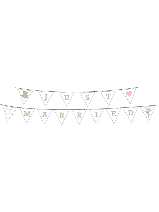 WIMPELKETTE THEME FRISCH VERHEIRATET 4M