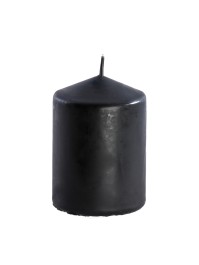 BLACK PILLAR CANDLE 6CM X 10CM