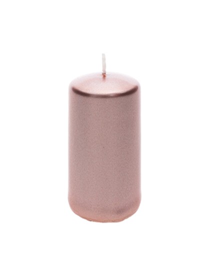 BOUGIE CYL OR ROSE METAL 4CM X 6CM