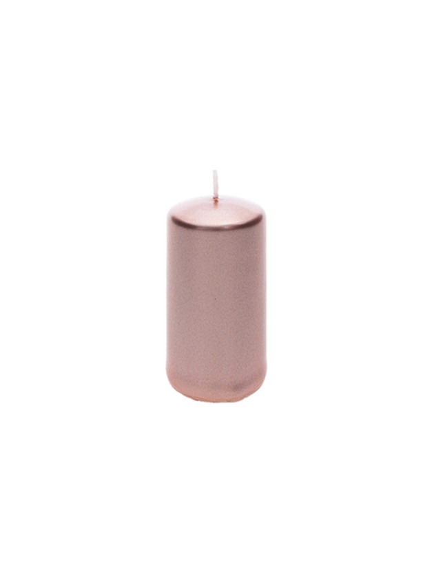 KERZE CYL GOLD ROSA METALL 4CM X 6CM