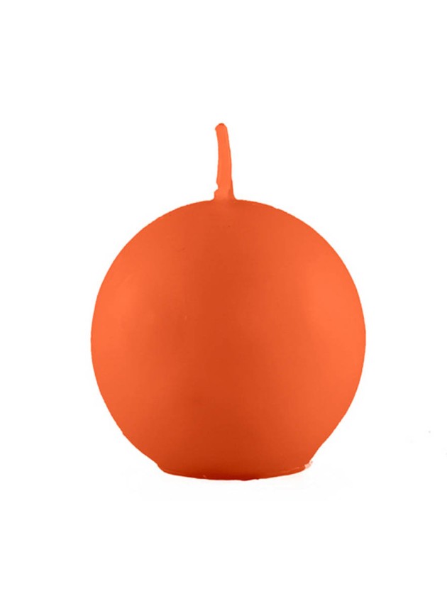 ORANGE BALL CANDLE DIA 6CM