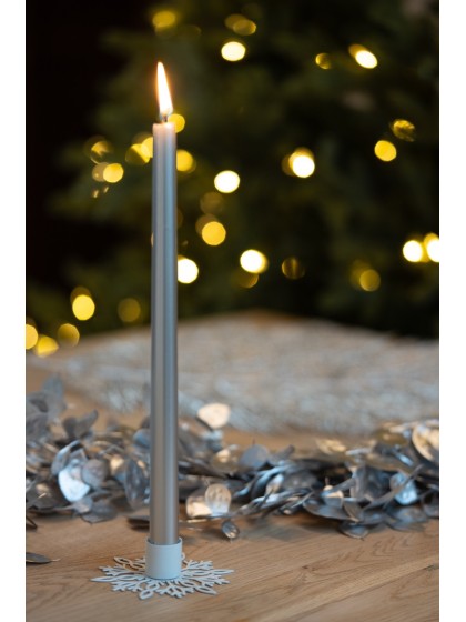 SET 2 FACKELKERZEN SILBER METALL 30CM