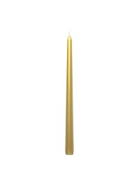 SET OF 2 METALLIC GOLD TAPER CANDLES 30CM