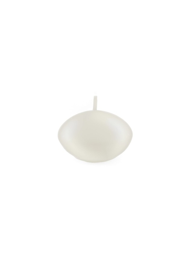 SET 6 SCHWIMMKERZEN WEISS PERLMUTT DIA 4.7CM