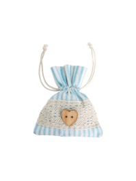 SET 4 BOURSES RAYEES BLEU PASTEL 8CM X 10CM