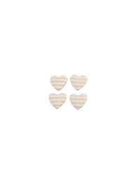 SET 6 HERZEN RAYES LEINEN ZUM VERSTRAUEN 2.6CM X 2.6CM