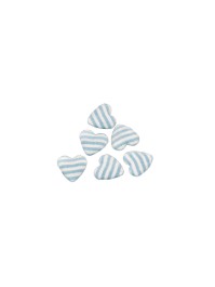 SET 6 HERZEN RAYURES ZUM VERSTRAUEN BLAU PASTELL 2.6CM X 2.6CM