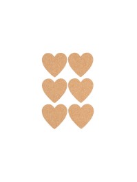 6 ETIQUETTES COEUR EN LIEGE  A PERSONNALISER 7.5CM X 4.5CM