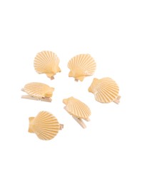 LOT 6 PINCES COQUILLAGES RESINE  3CM