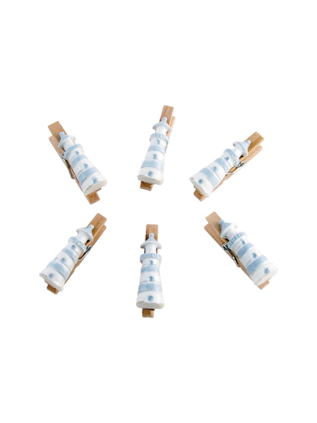 LOT 6 PINCES PHARES RESINE  3CM X 1CM