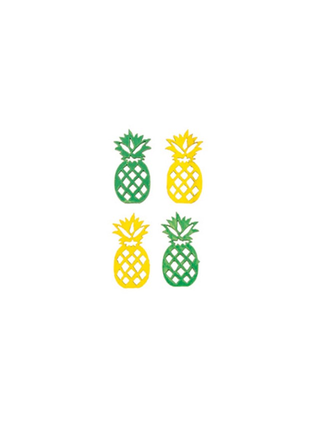 SET 18 ANANAS BOIS JAUNE/VERT A DISPERSER 3.5CM X 1.7CM X 0.2CM