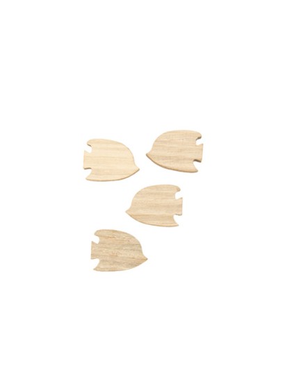 SET 12 WOODEN FISHES 3CM X 2.4CM X 0.7CM