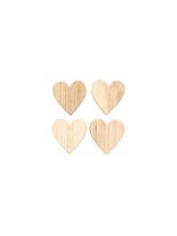SET 12 HERZEN HOLZ ZUM VERSTRAUEN 4CM X 0.7CM X 4CM