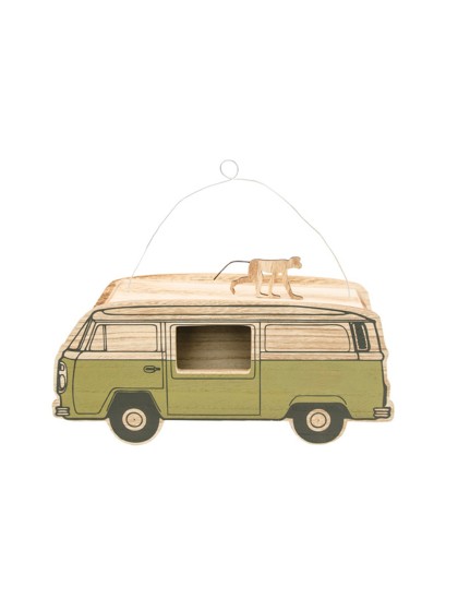 WOODEN CAR WITH MONKEY TO HANG 35CM X 15.5CM X 12CM