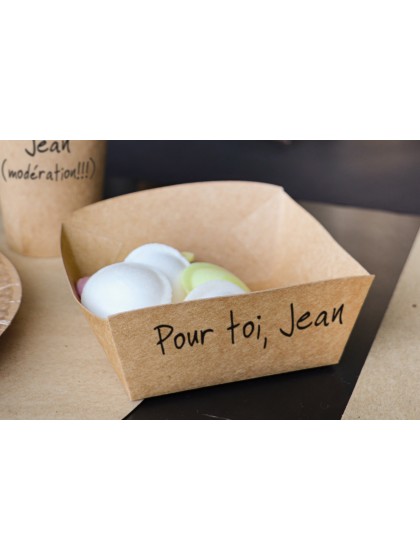 SET 8 KRAFT PAPER TRAYS 250GSM  12.3CM X 11.3CM X 4.5CM 