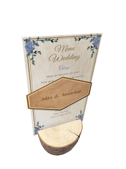 PORTE MENU RONDIN BOIS DIA 6CM X 4CM